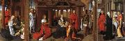 Hans Memling The Nativity,The Adoration of the Magi,The Presentation in the Temple oil on canvas